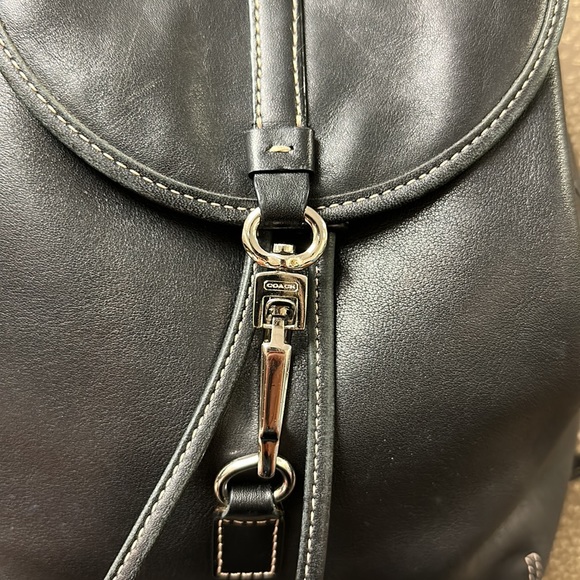 🔥🔥🔥Vintage Coach Black Leather Backpack - Picture 3 of 16